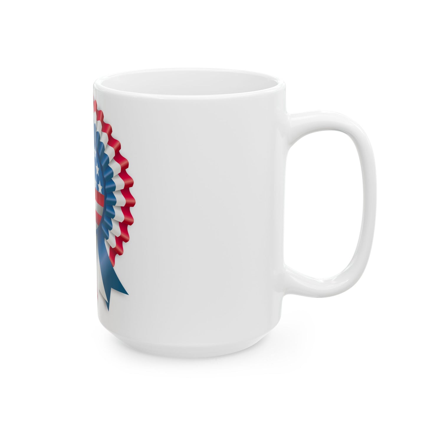 Independence Day of United States ribbon (United States) White Coffee Mug-Go Mug Yourself