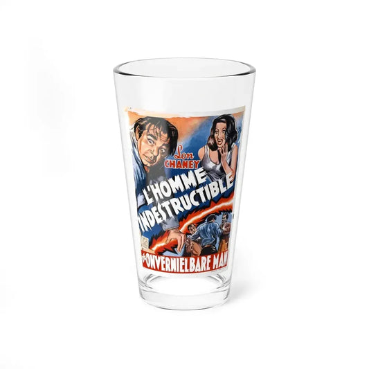 INDESTRUCTIBLE MAN (BELGIAN) 1956 Movie Poster - Pint Glass 16oz 16oz - Go Mug Yourself