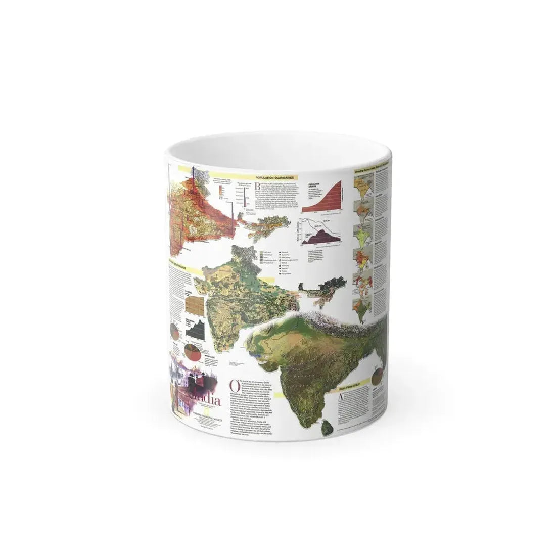 India (1997) (Map) Color Changing Mug 11oz - Go Mug Yourself