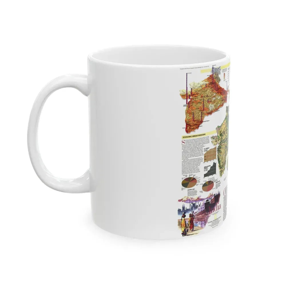 India (1997) (Map) White Coffee Mug - Go Mug Yourself