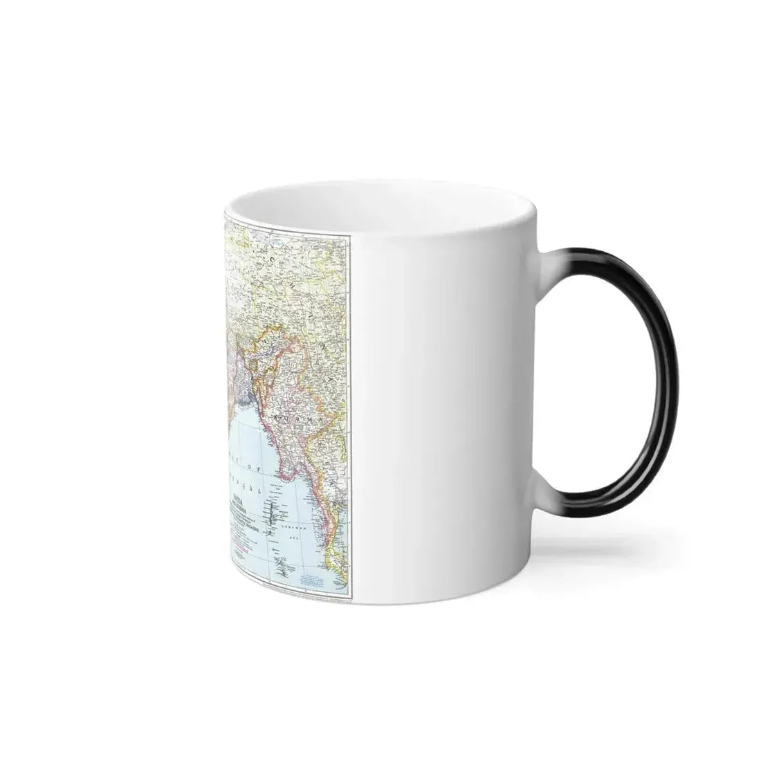 India and Burma (1946) (Map) Color Changing Mug 11oz - Go Mug Yourself