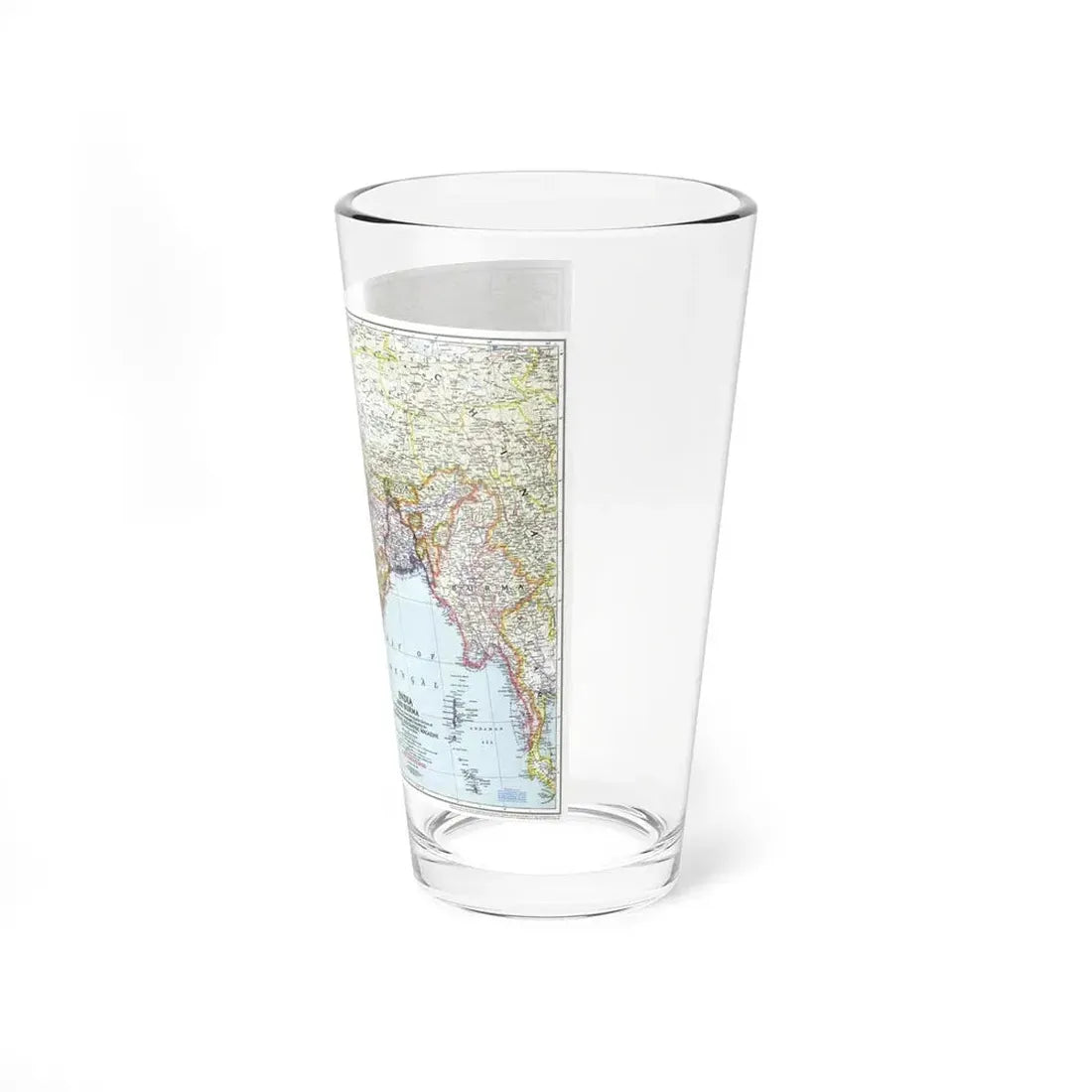 India and Burma (1946) (Map) Pint Glass 16oz - Go Mug Yourself