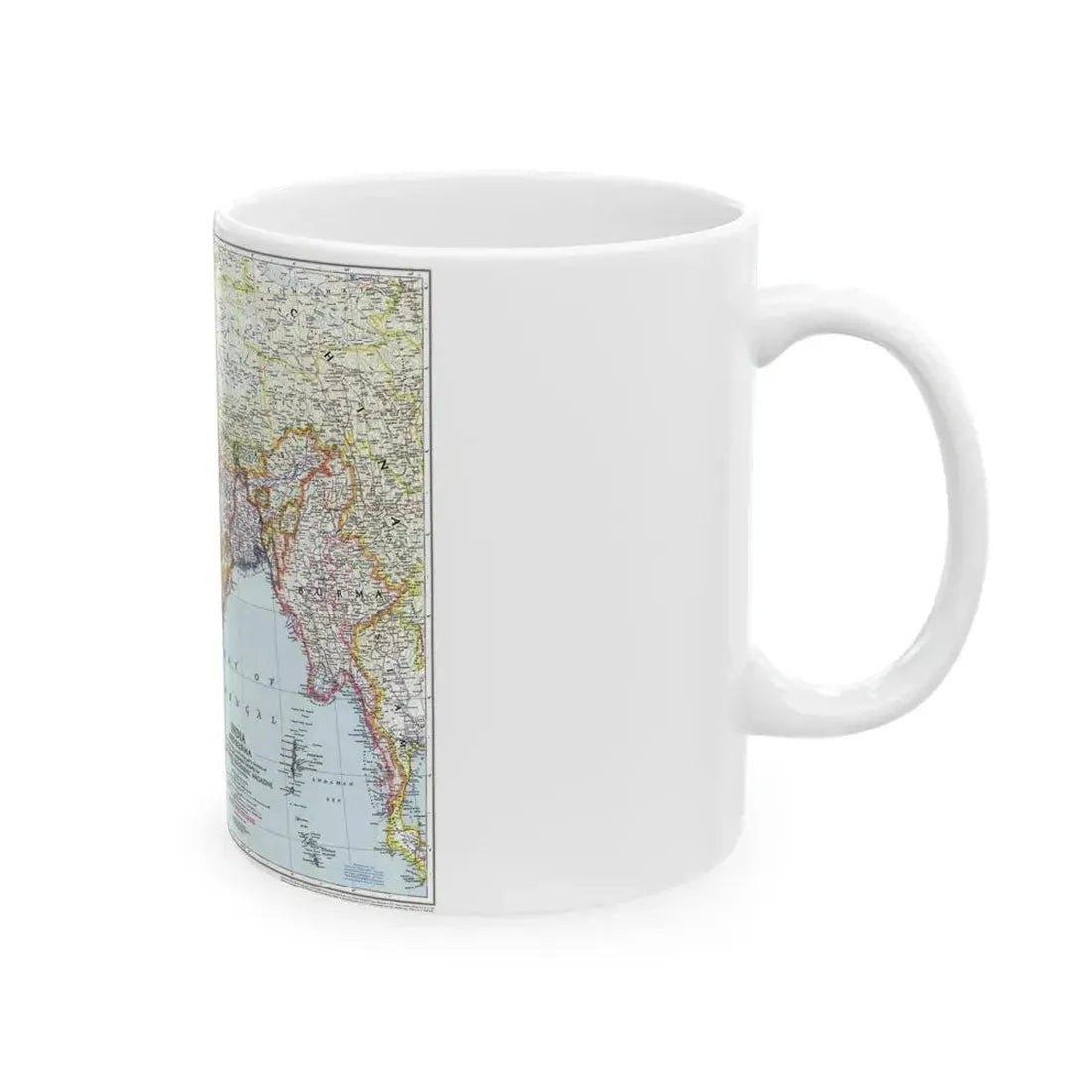 India and Burma (1946) (Map) White Coffee Mug - Go Mug Yourself