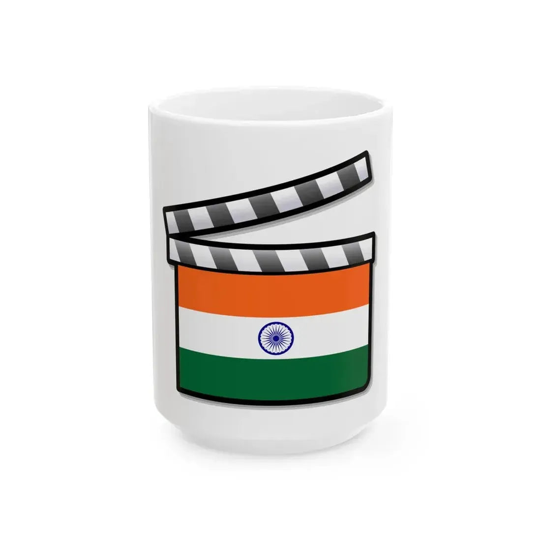India film clapperboard (India) White Coffee Mug 15oz - Go Mug Yourself