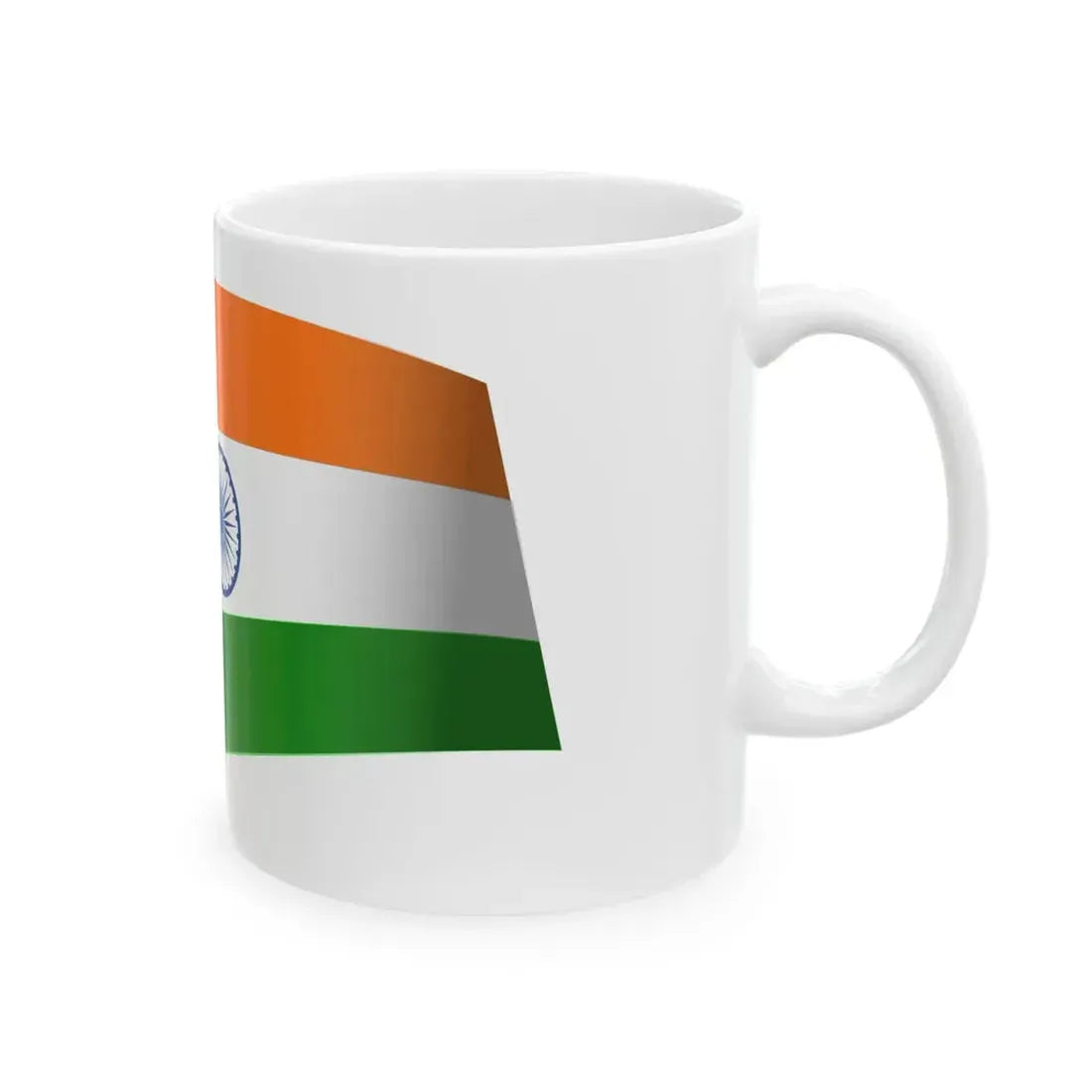 India Flag - iconic waving (India) White Coffee Mug - Go Mug Yourself