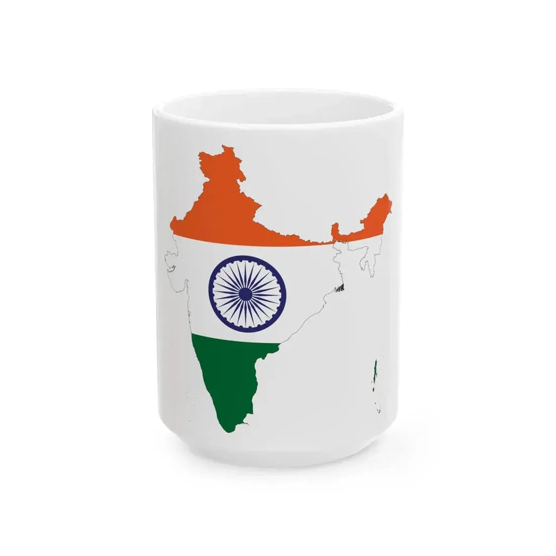 India-Flagmap (India) White Coffee Mug 15oz - Go Mug Yourself