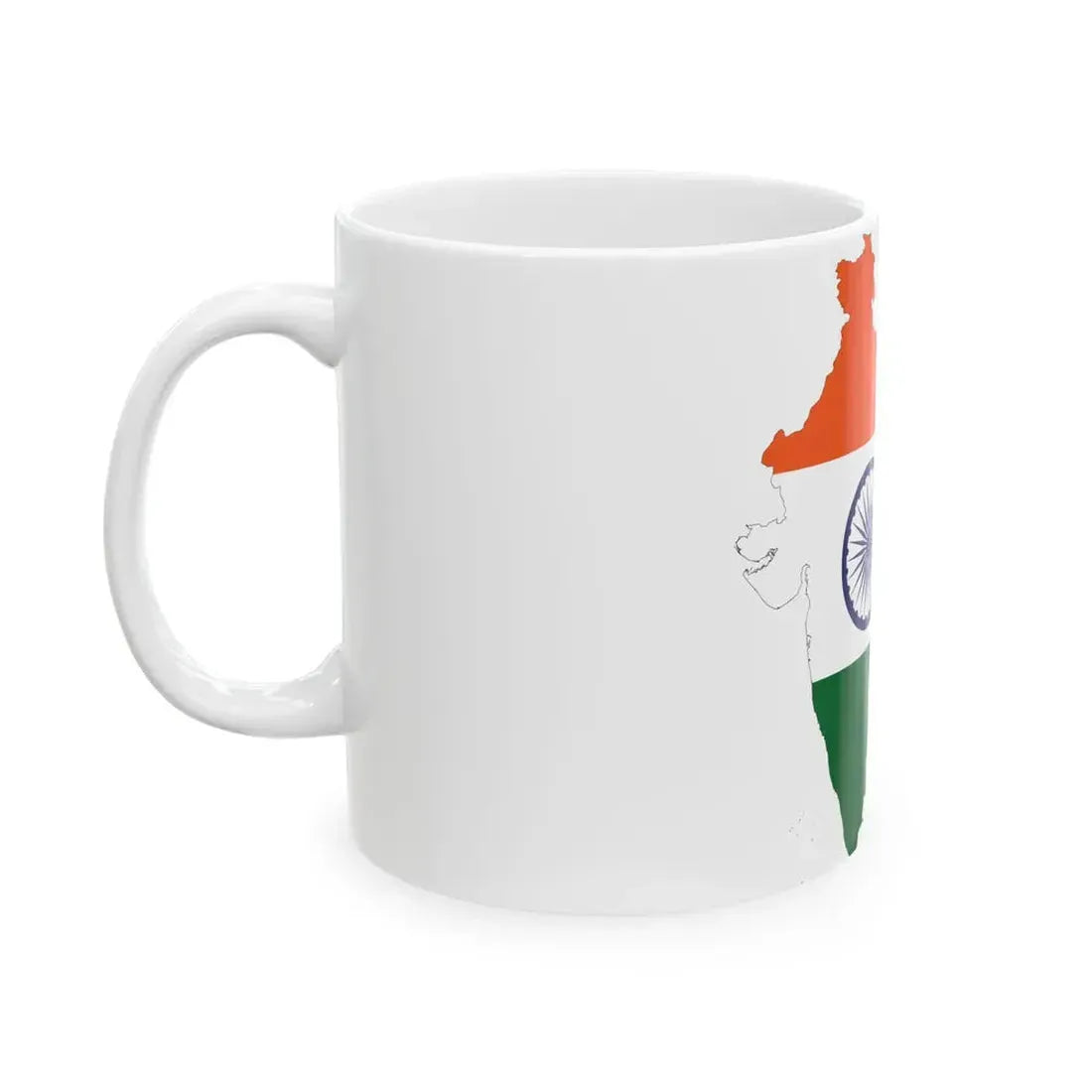 India-Flagmap (India) White Coffee Mug - Go Mug Yourself