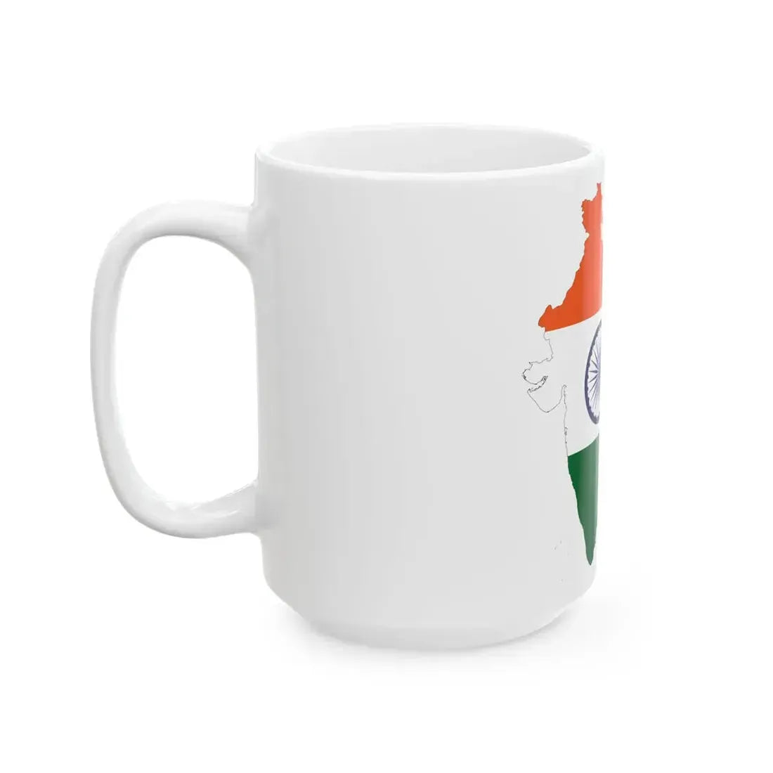 India-Flagmap (India) White Coffee Mug - Go Mug Yourself