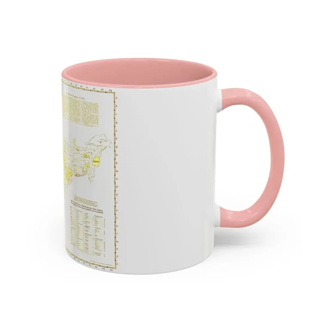 India - Political Subdivisions (1946) (Map) Accent Coffee Mug - Go Mug Yourself