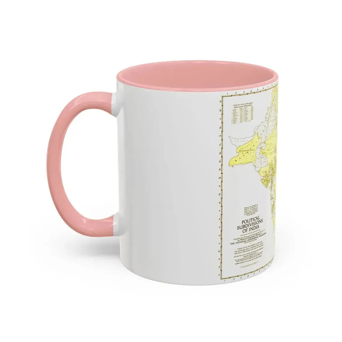 India - Political Subdivisions (1946) (Map) Accent Coffee Mug - Go Mug Yourself