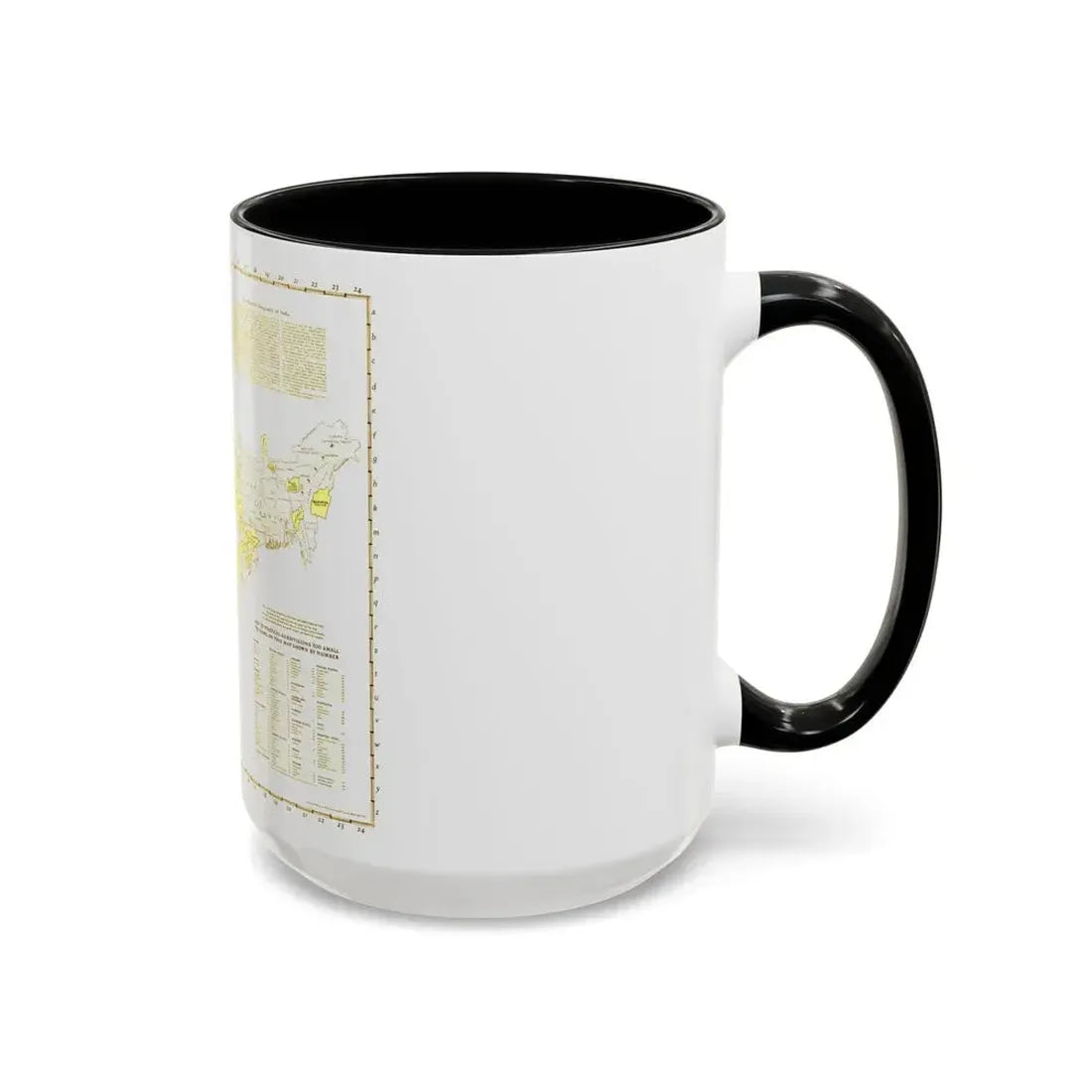 India - Political Subdivisions (1946) (Map) Accent Coffee Mug - Go Mug Yourself