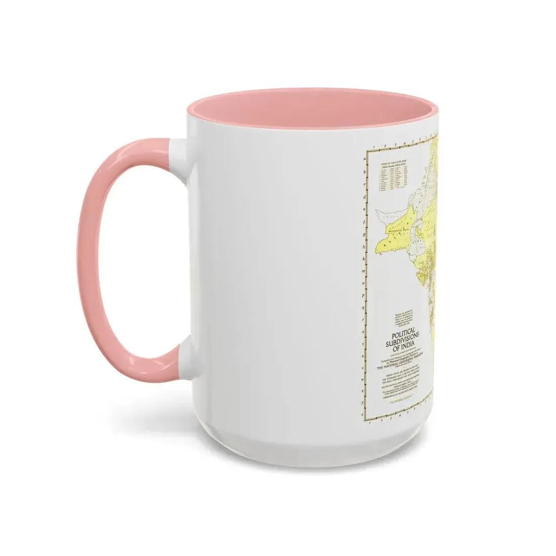 India - Political Subdivisions (1946) (Map) Accent Coffee Mug - Go Mug Yourself