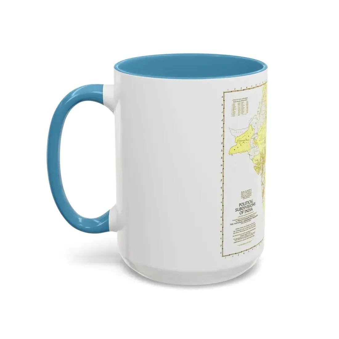 India - Political Subdivisions (1946) (Map) Accent Coffee Mug - Go Mug Yourself