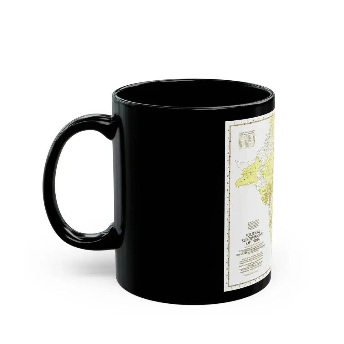 India - Political Subdivisions (1946) (Map) Black Coffee Mug - Go Mug Yourself