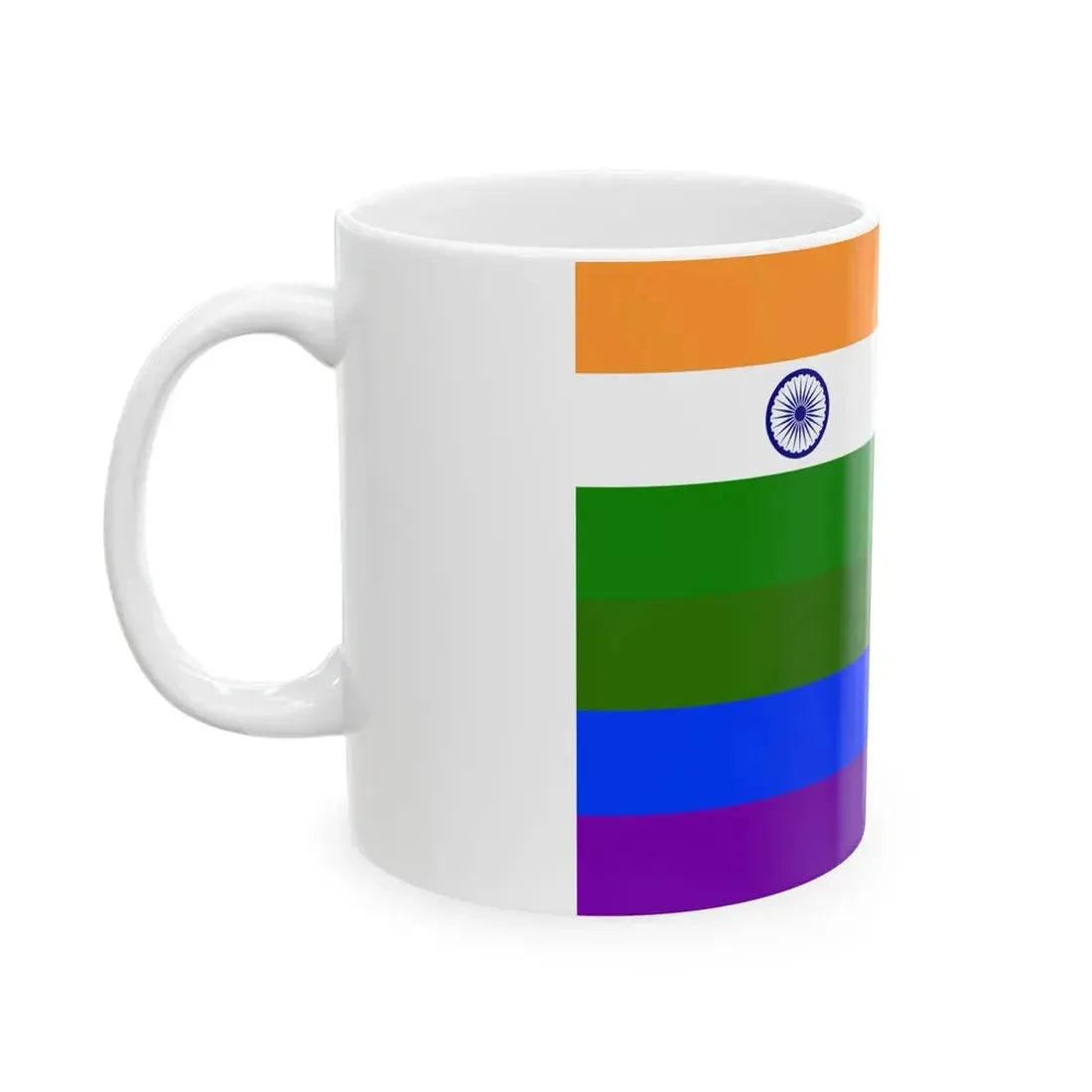 India Rainbow Flag (India) White Coffee Mug - Go Mug Yourself
