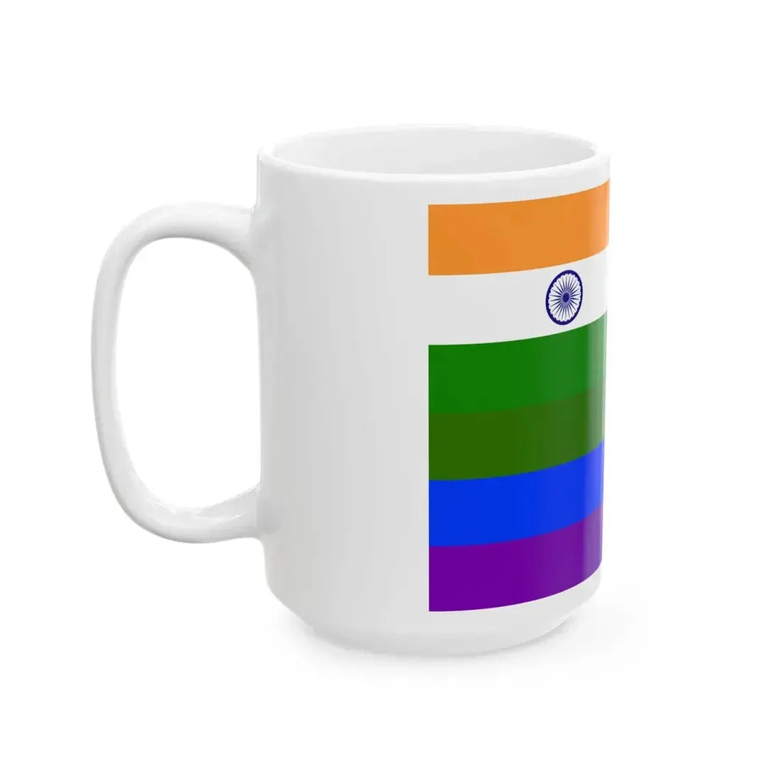 India Rainbow Flag (India) White Coffee Mug - Go Mug Yourself