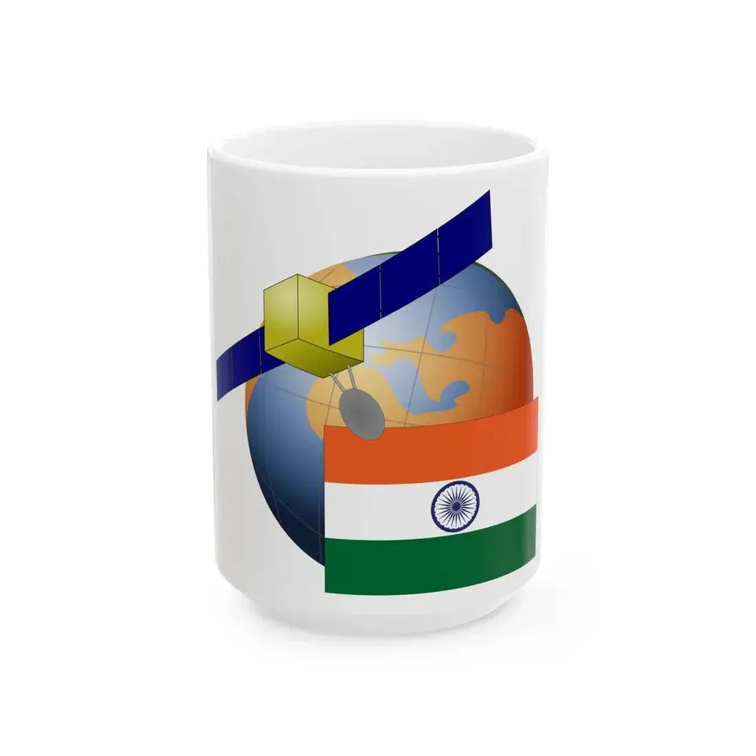 India-Satellite (India) White Coffee Mug 15oz - Go Mug Yourself