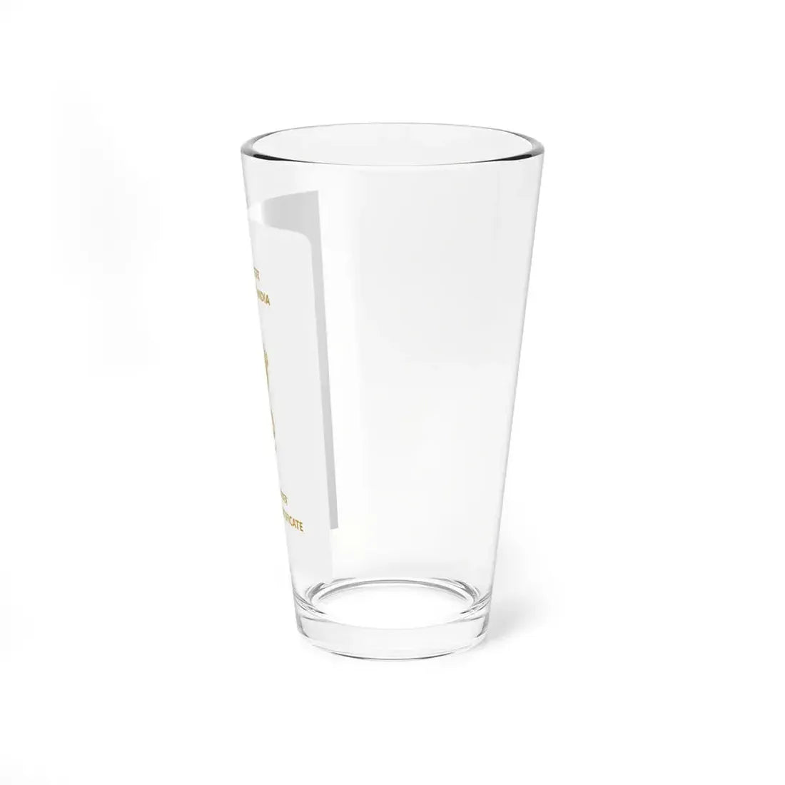 Indian Emergency Certificate - Pint Glass 16oz - Go Mug Yourself