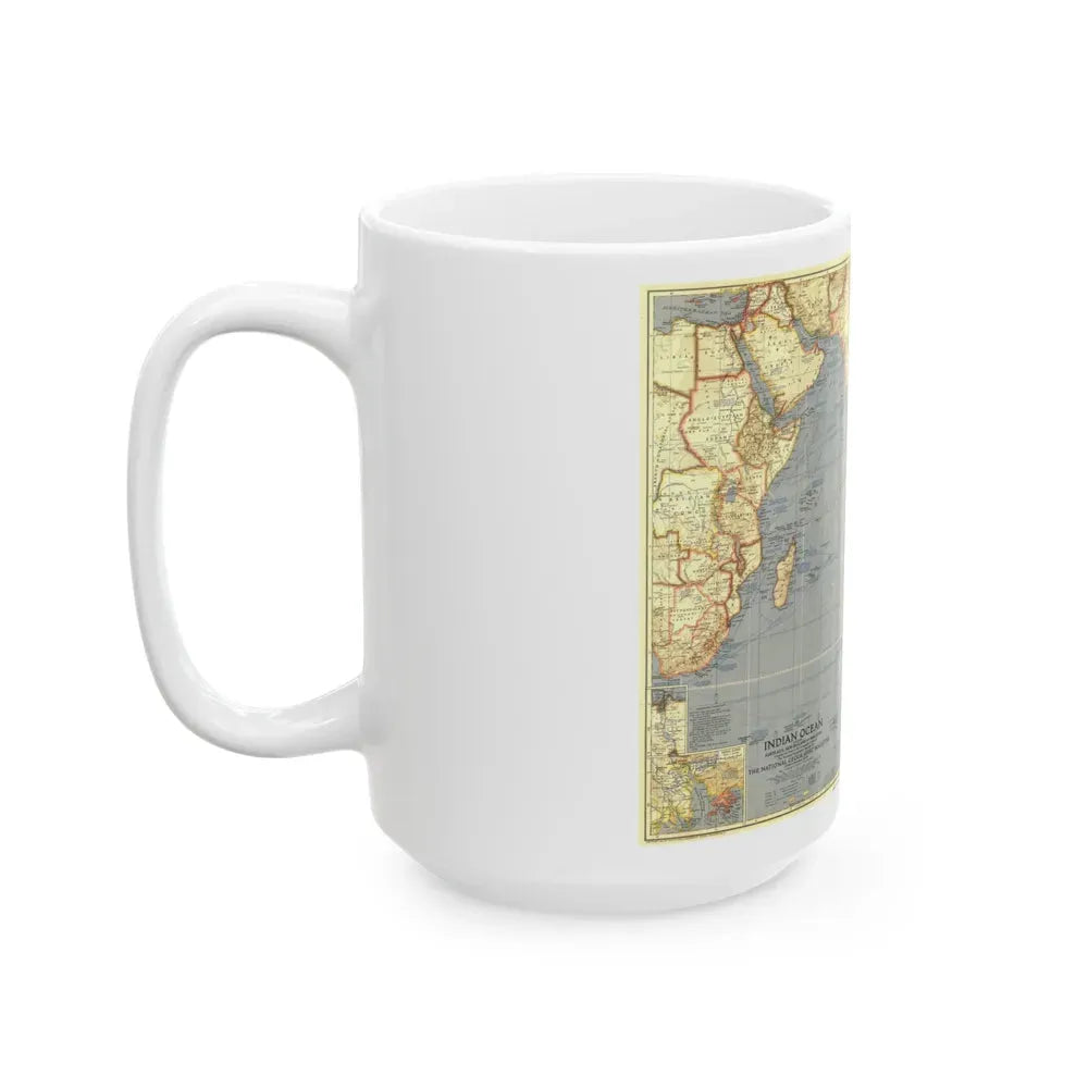 Indian Ocean (1941) (Map) White Coffee Mug - Go Mug Yourself