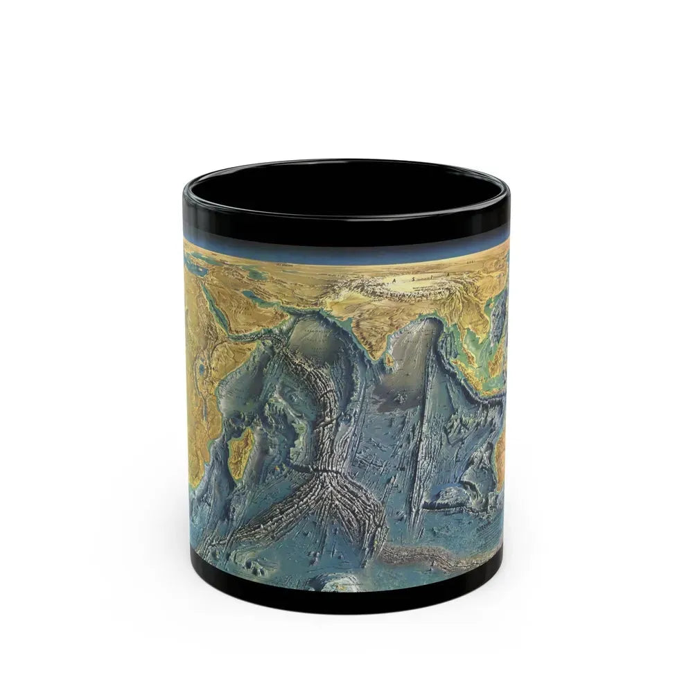 Indian Ocean Floor (1967) (Map) Black Coffee Mug 11oz - Go Mug Yourself
