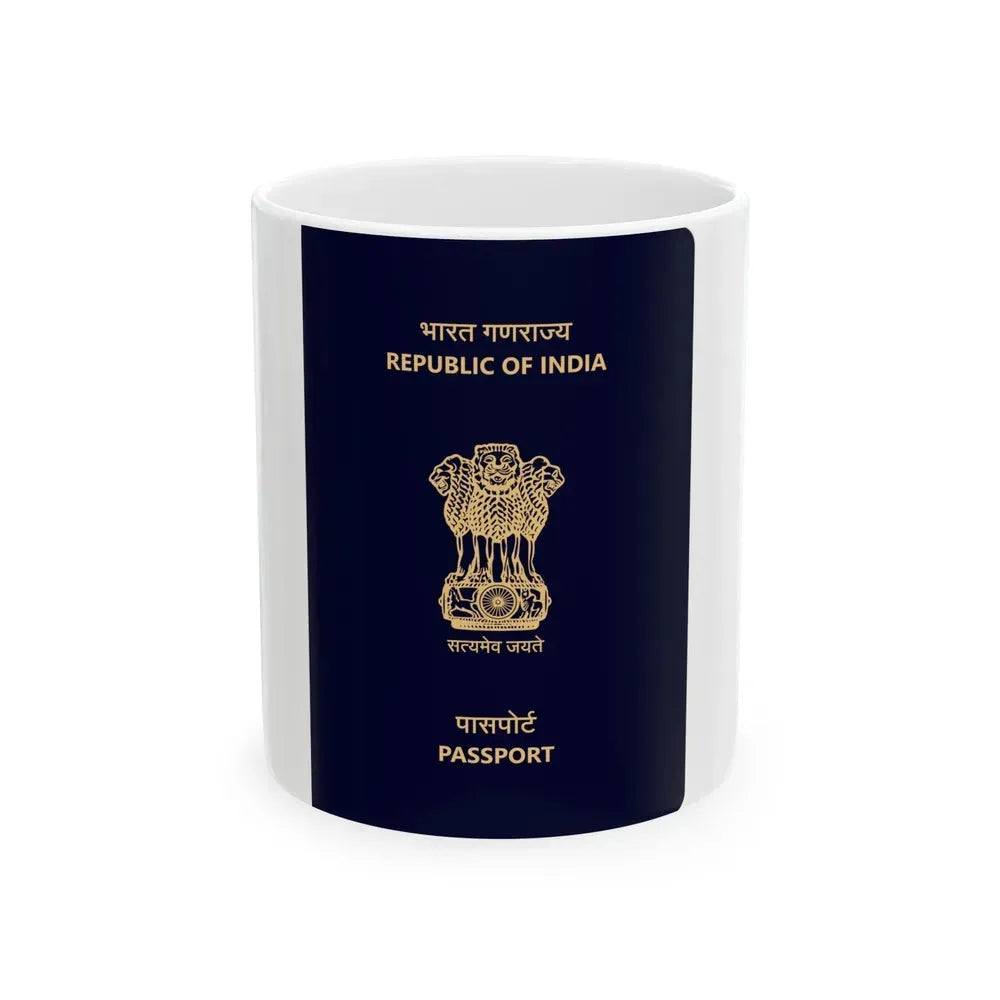 Indian Passport - White Coffee Mug 11oz - Go Mug Yourself