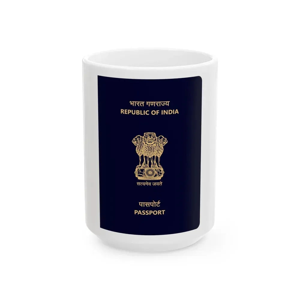 Indian Passport - White Coffee Mug 15oz - Go Mug Yourself