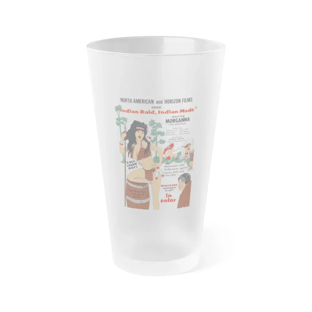 INDIAN RAID, INDIAN MADE 1969 Movie Poster - Frosted Pint Glass 16oz 16oz Frosted - Go Mug Yourself