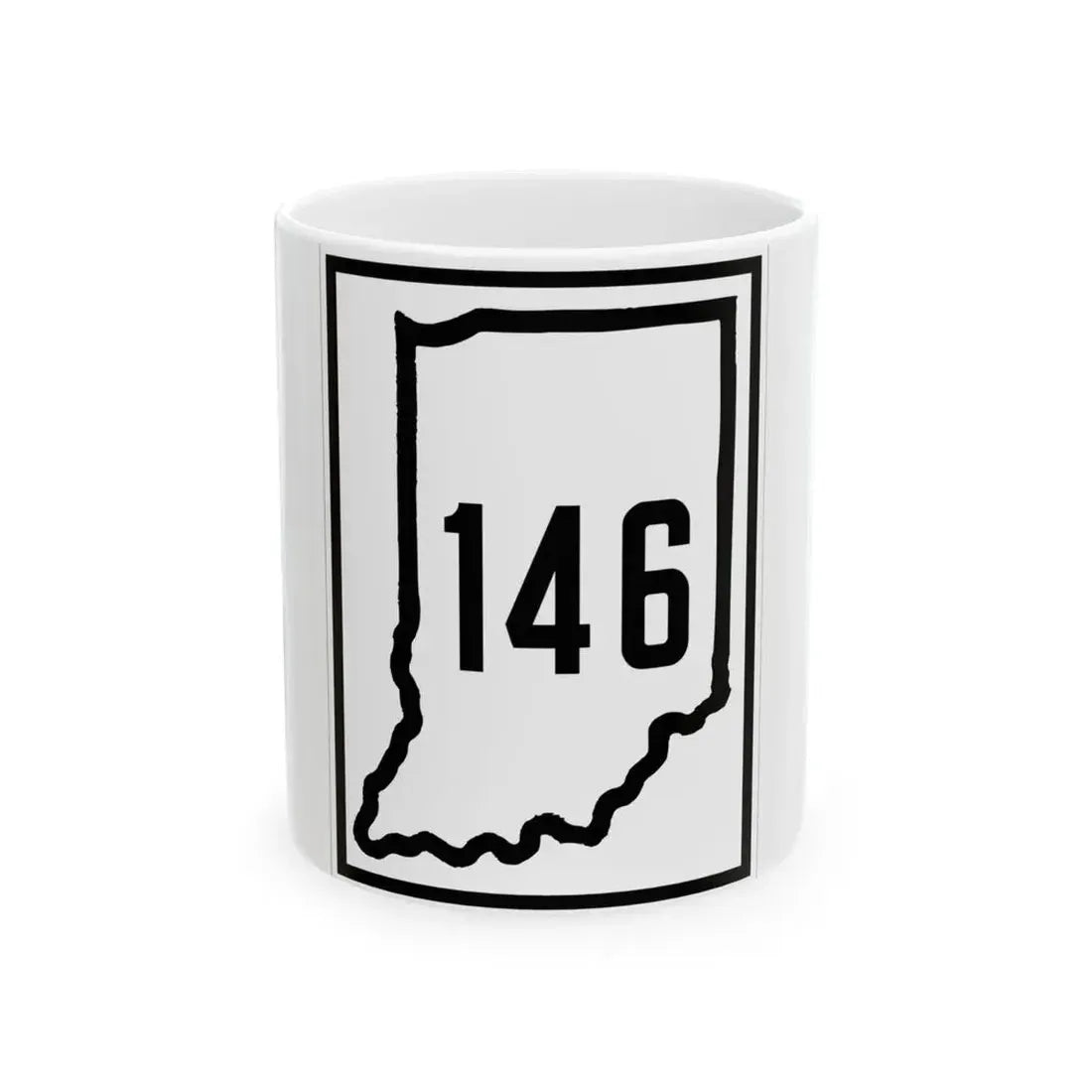 Indiana 146 1926 (Indiana) (Road Sign) White Coffee Mug 11oz - Go Mug Yourself