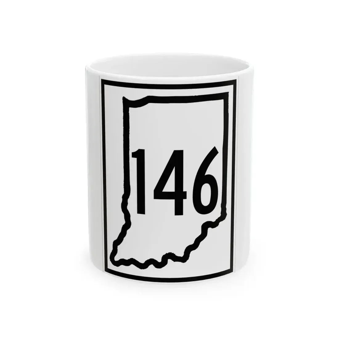 Indiana 146 1940 (Indiana) (Road Sign) White Coffee Mug 11oz - Go Mug Yourself
