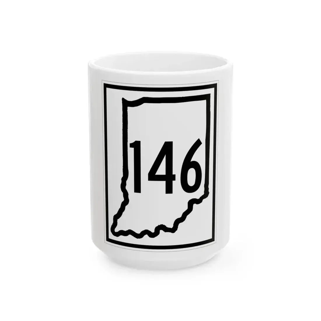 Indiana 146 1940 (Indiana) (Road Sign) White Coffee Mug 15oz - Go Mug Yourself