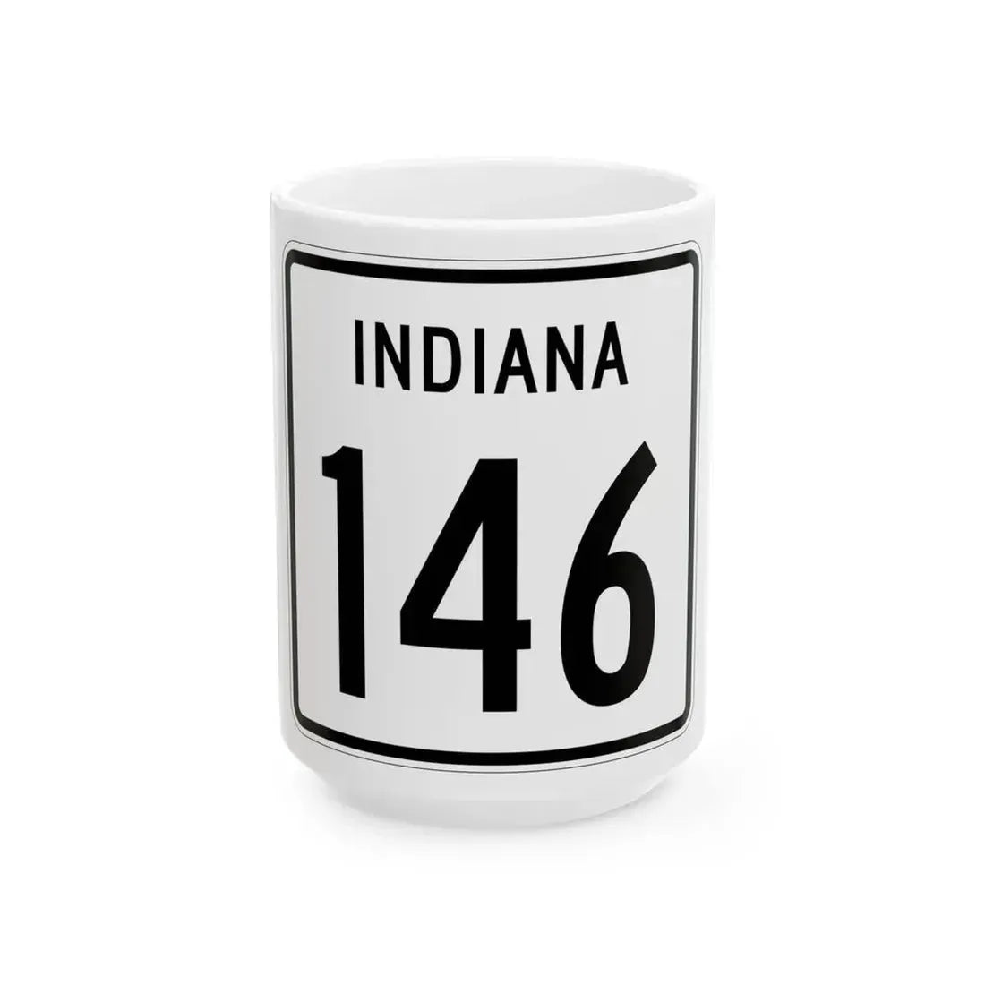 Indiana 146 1955 (Indiana) (Road Sign) White Coffee Mug 15oz - Go Mug Yourself