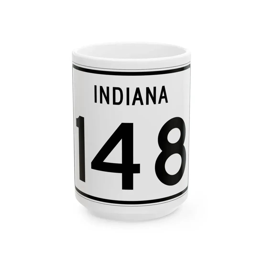 Indiana 148 (Indiana) (Road Sign) White Coffee Mug 15oz - Go Mug Yourself
