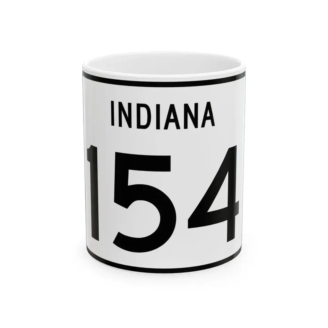 Indiana 154 (Indiana) (Road Sign) White Coffee Mug 11oz - Go Mug Yourself