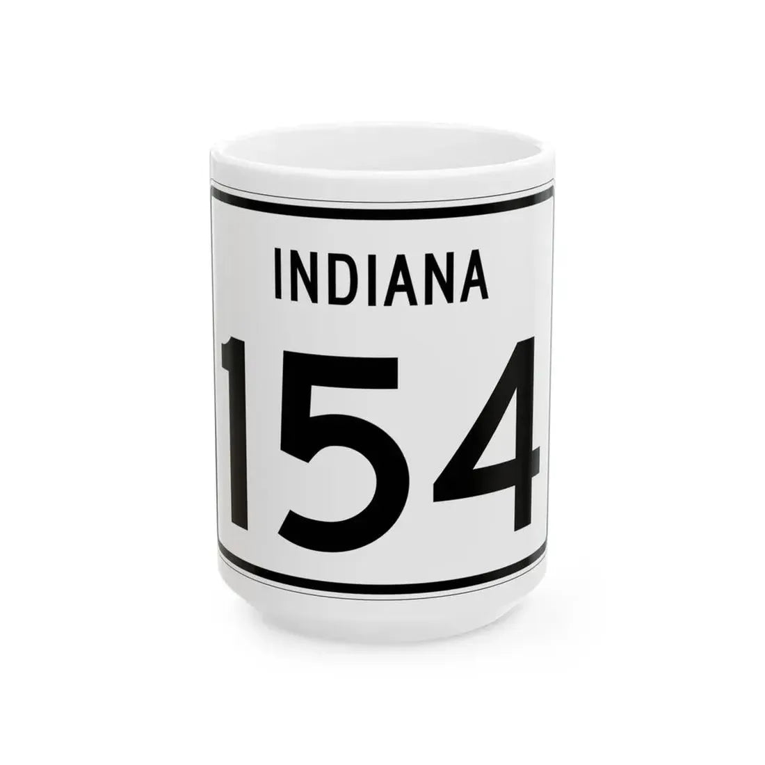 Indiana 154 (Indiana) (Road Sign) White Coffee Mug 15oz - Go Mug Yourself