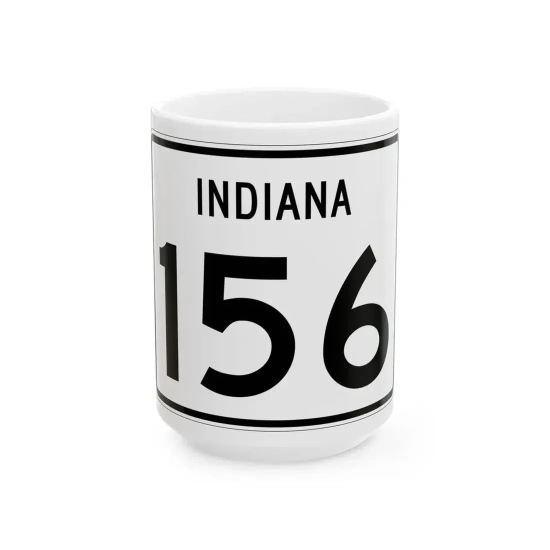 Indiana 156 (Indiana) (Road Sign) White Coffee Mug 15oz - Go Mug Yourself