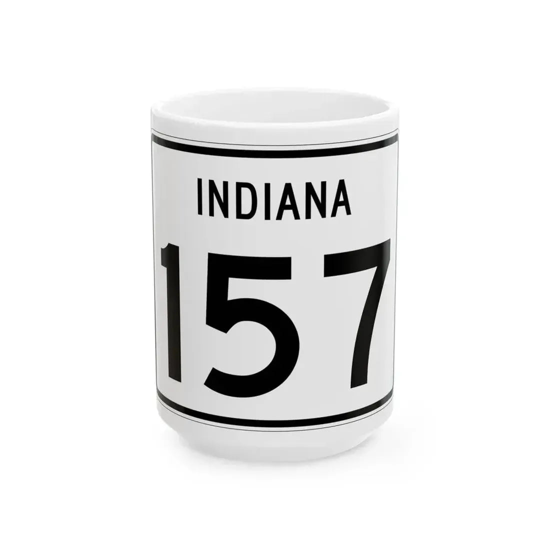 Indiana 157 (Indiana) (Road Sign) White Coffee Mug 15oz - Go Mug Yourself
