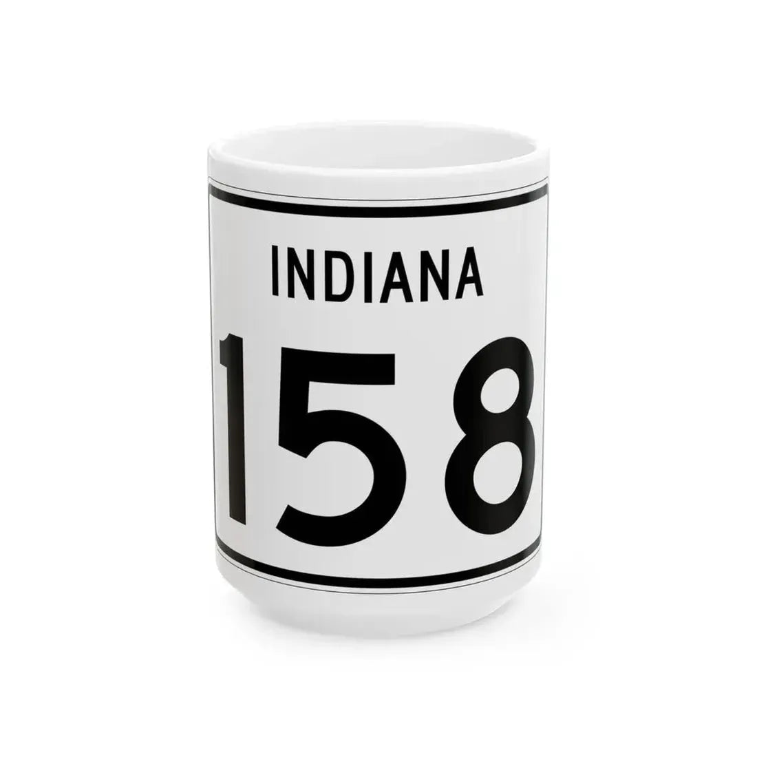 Indiana 158 (Indiana) (Road Sign) White Coffee Mug 15oz - Go Mug Yourself