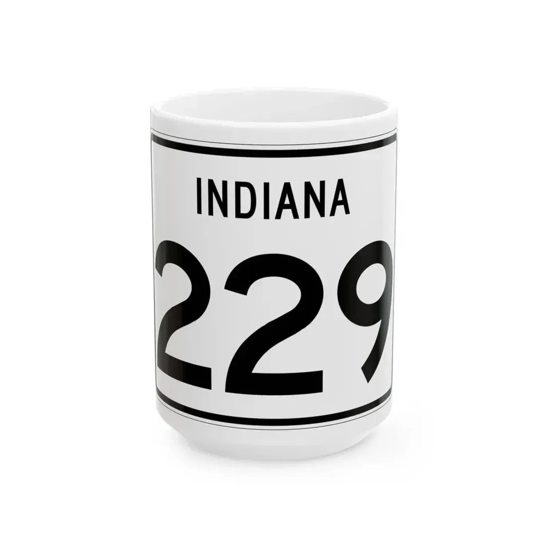 Indiana 229 (Indiana) (Road Sign) White Coffee Mug 15oz - Go Mug Yourself