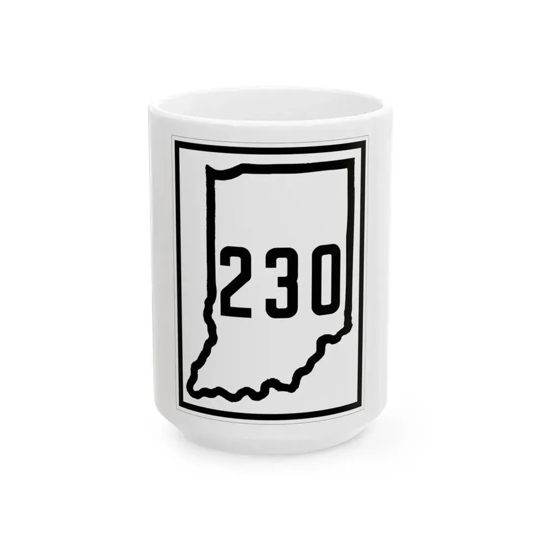 Indiana 230 1926 (Indiana) (Road Sign) White Coffee Mug 15oz - Go Mug Yourself