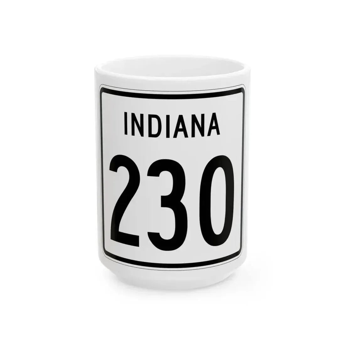 Indiana 230 1955 (Indiana) (Road Sign) White Coffee Mug 15oz - Go Mug Yourself