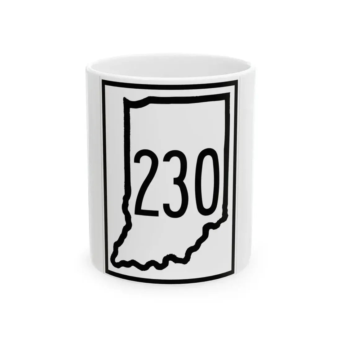 Indiana 230 (Indiana) (Road Sign) White Coffee Mug 11oz - Go Mug Yourself