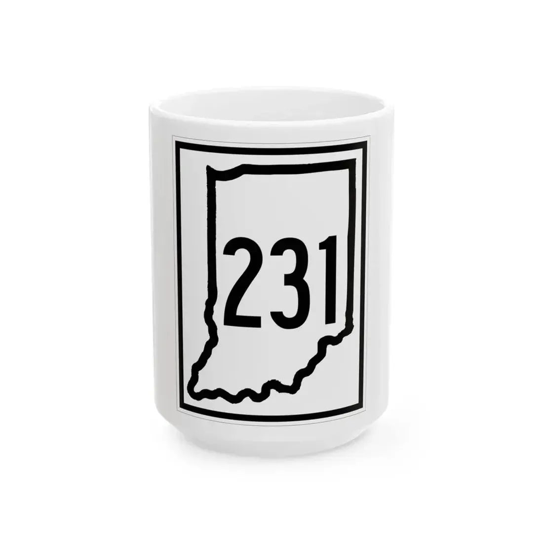 Indiana 231 1948 (Indiana) (Road Sign) White Coffee Mug 15oz - Go Mug Yourself