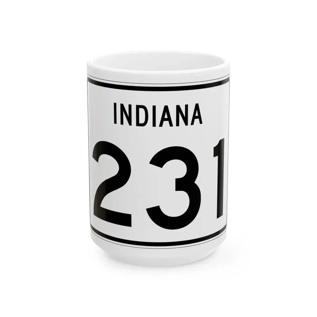 Indiana 231 (Indiana) (Road Sign) White Coffee Mug 15oz - Go Mug Yourself