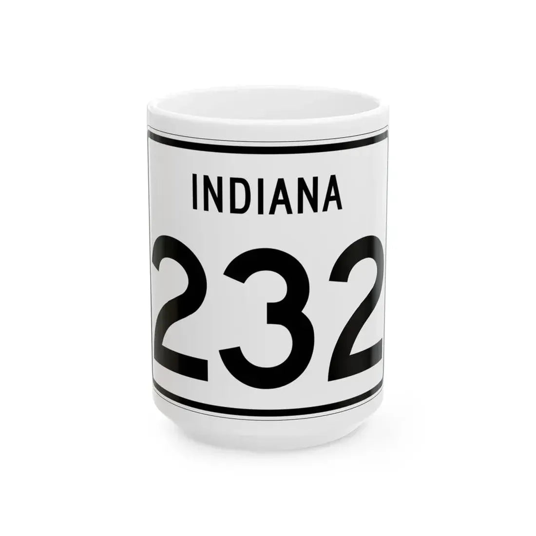 Indiana 232 (Indiana) (Road Sign) White Coffee Mug 15oz - Go Mug Yourself