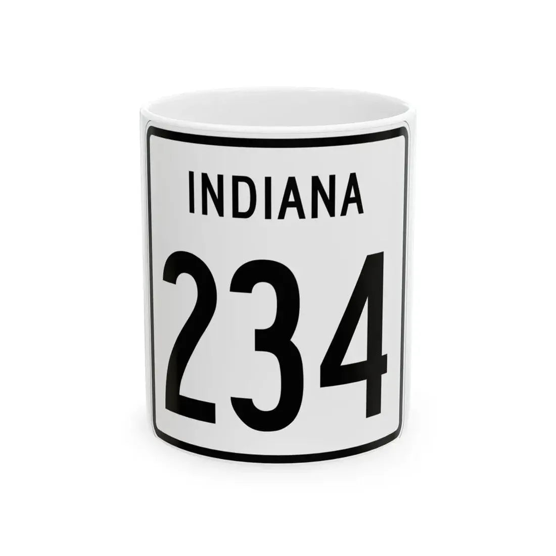 Indiana 234 1955 (Indiana) (Road Sign) White Coffee Mug 11oz - Go Mug Yourself
