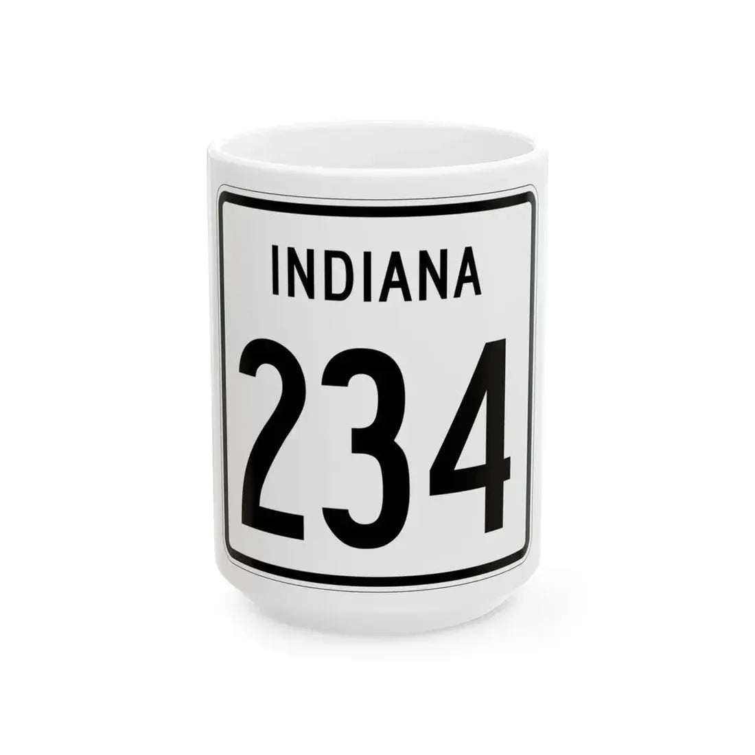 Indiana 234 1955 (Indiana) (Road Sign) White Coffee Mug 15oz - Go Mug Yourself
