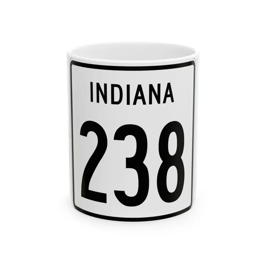 Indiana 238 1955 (Indiana) (Road Sign) White Coffee Mug 11oz - Go Mug Yourself