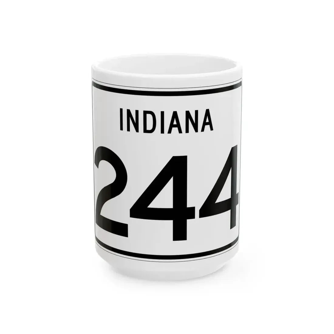 Indiana 244 (Indiana) (Road Sign) White Coffee Mug 15oz - Go Mug Yourself