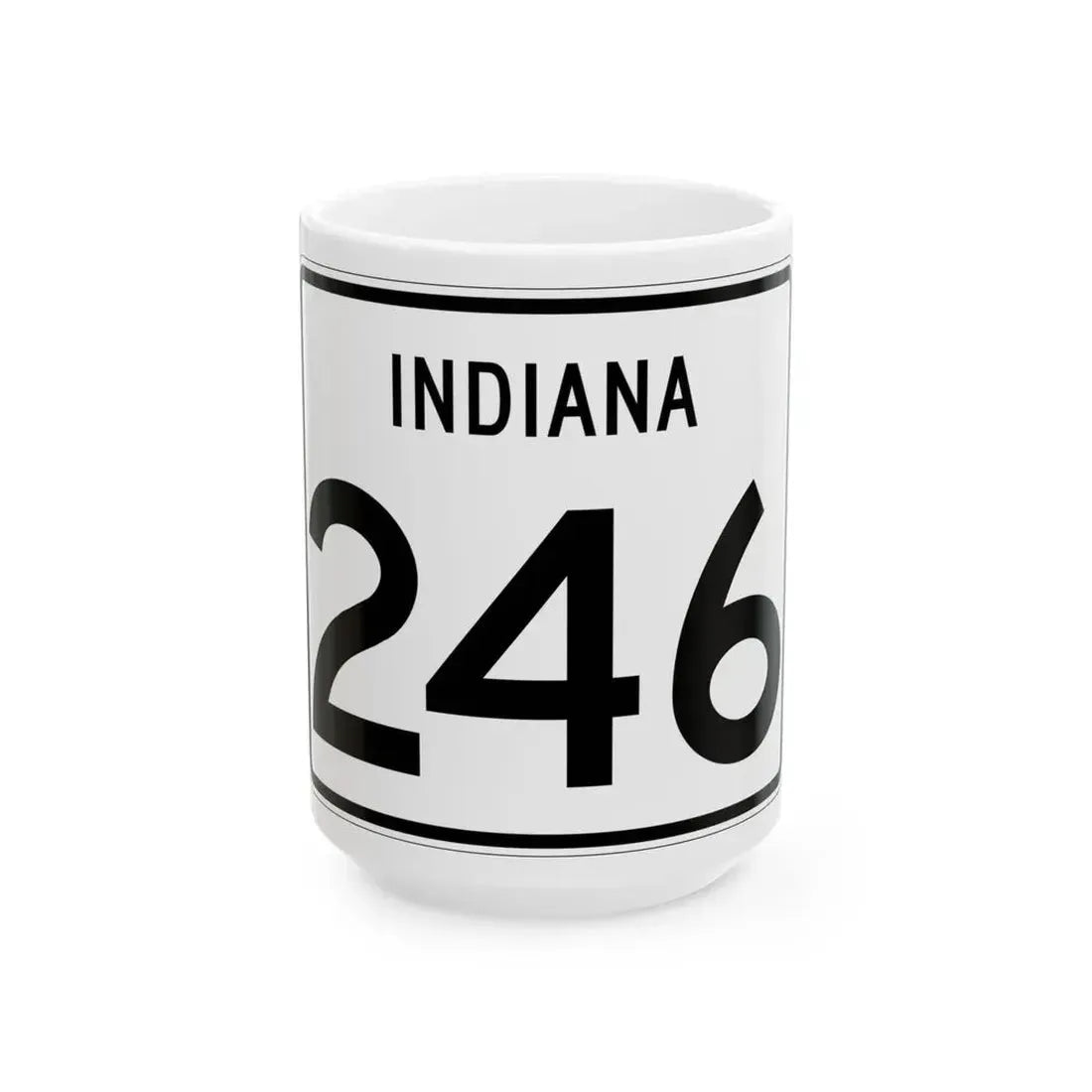 Indiana 246 (Indiana) (Road Sign) White Coffee Mug 15oz - Go Mug Yourself