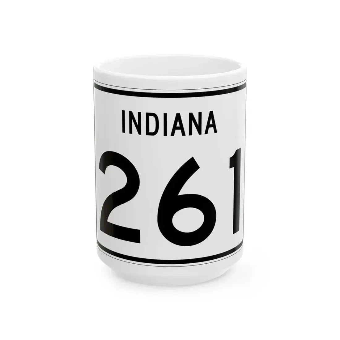 Indiana 261 (Indiana) (Road Sign) White Coffee Mug 15oz - Go Mug Yourself